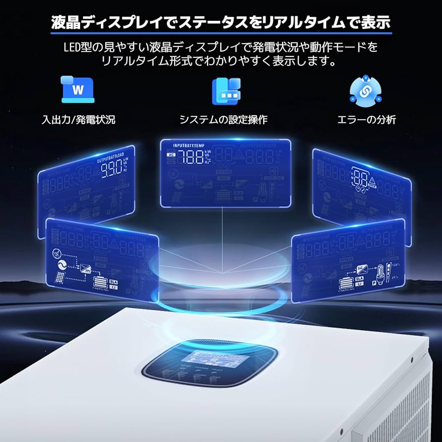 ハイブリッドインバーター リョクエン HSI5000U 単相100V 5000W Amazon.co.jp: LVYUAN（リョクエン）5000W 正弦波 ハイブリッド